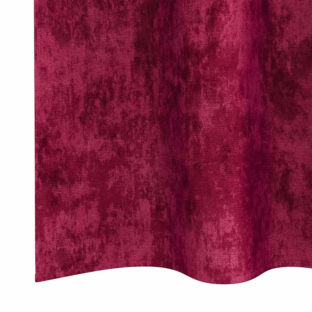 Velvete zavese 2 kos Vinorodna rdeča 140 x 140 cm Žamet - slika 6