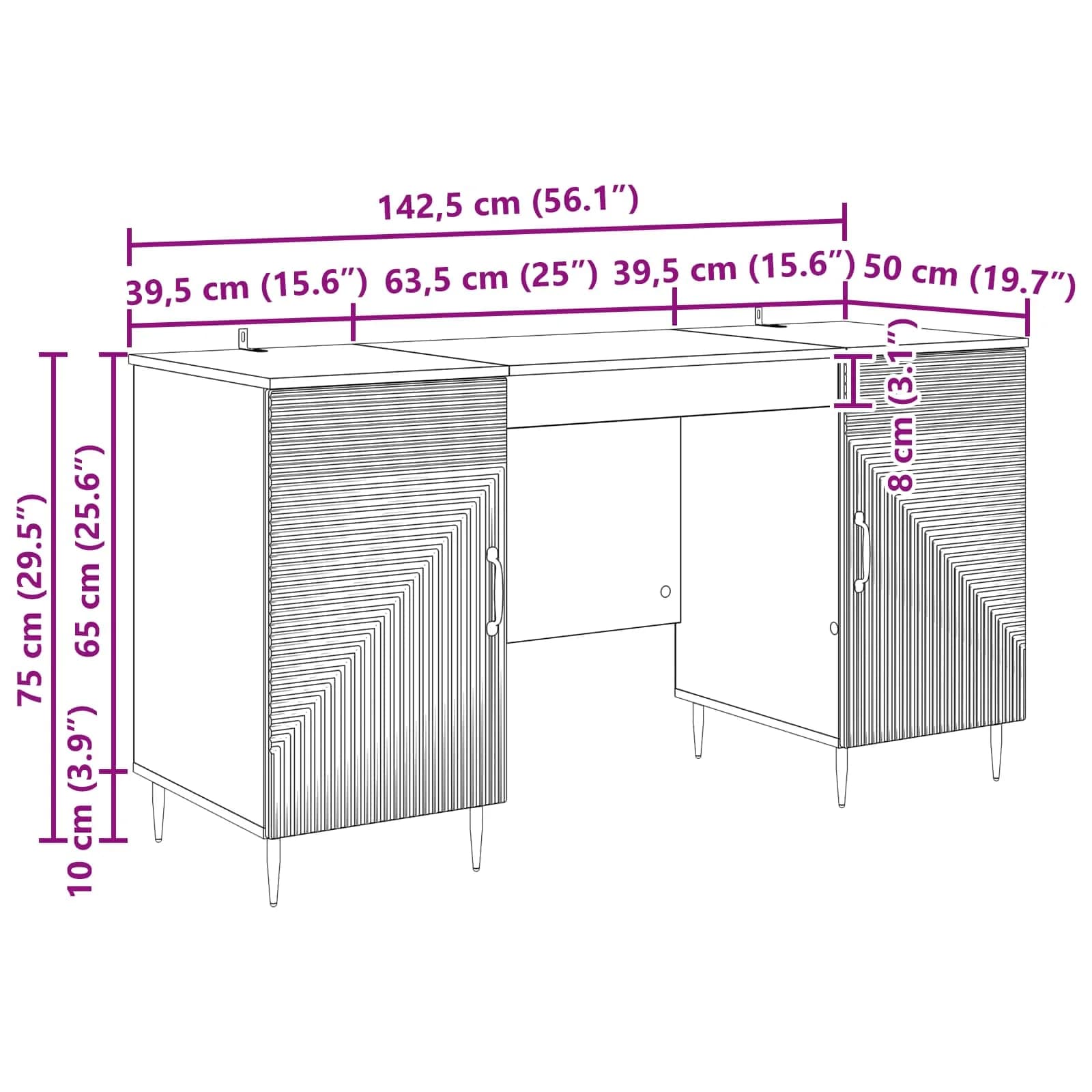 Miza s polico Betonsko siva 142,5 x 50 x 75 cm Inženirski les - slika 9