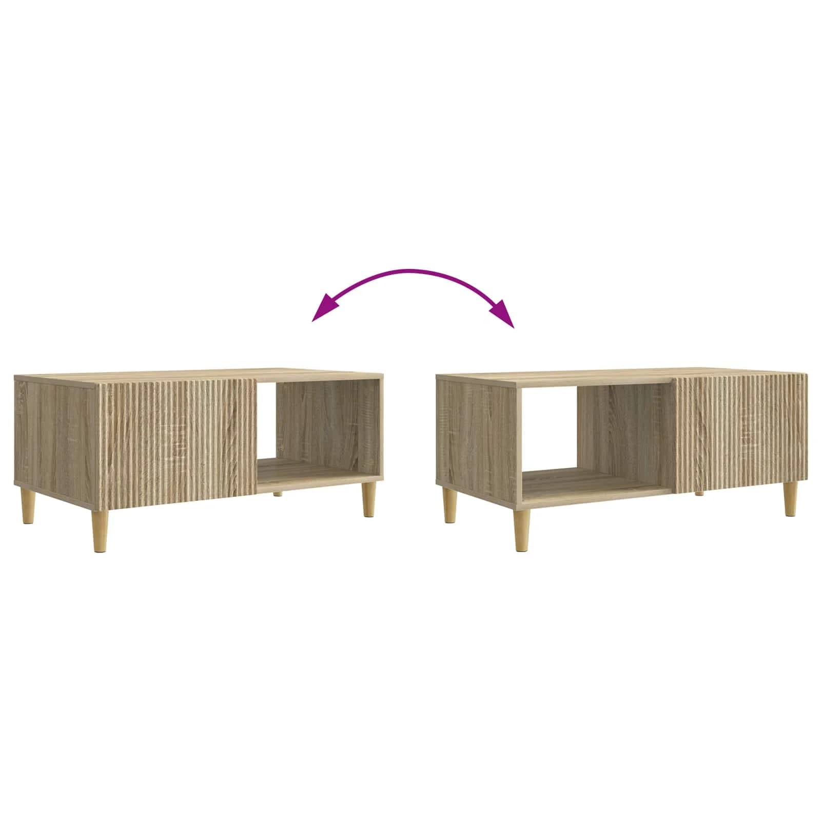 Klubska miza Sonoma hrast 90 x 50 x 40 cm Inženirski les - slika 10