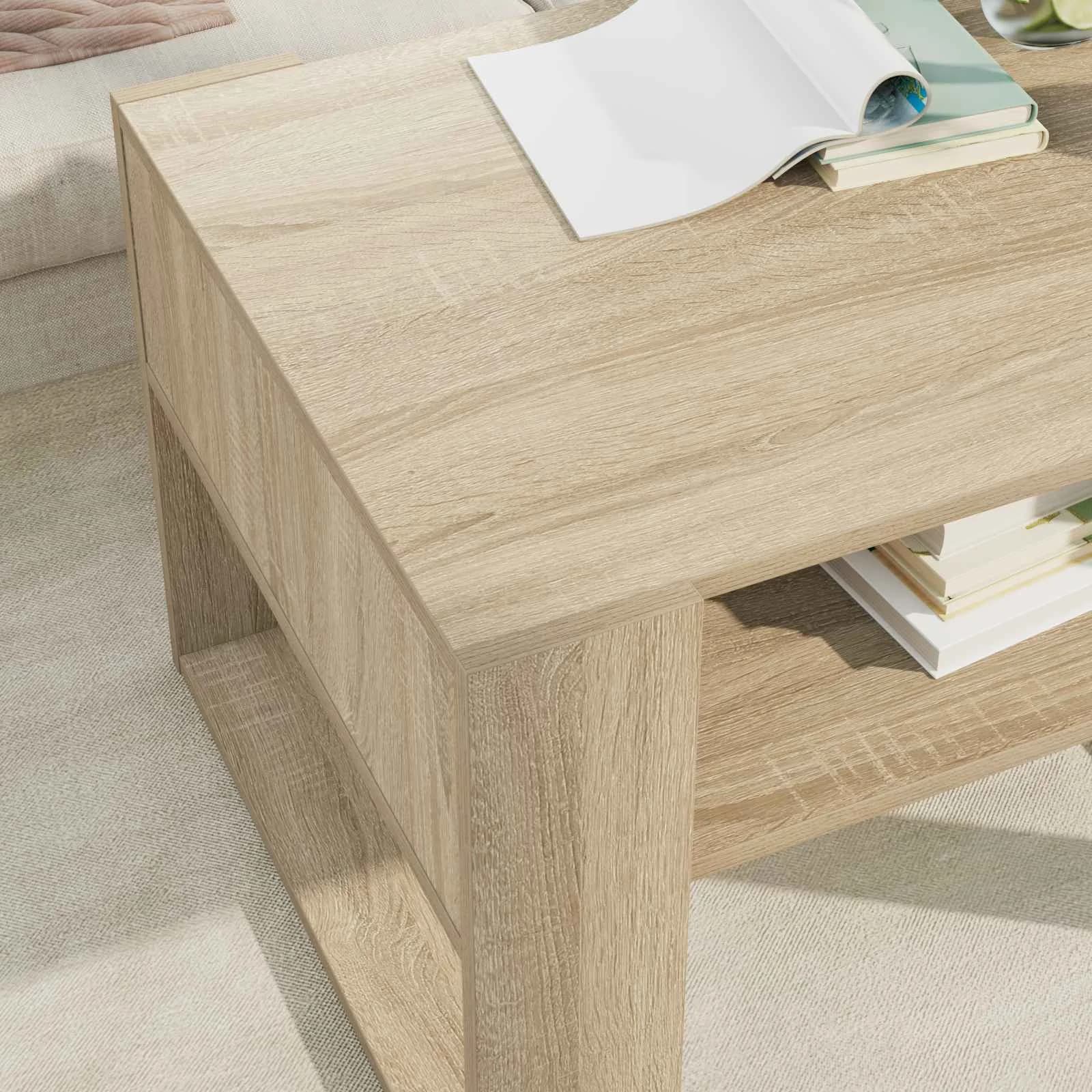 Klubska miza Sonoma hrast 66 x 53 x 45 cm Inženirski les - slika 4