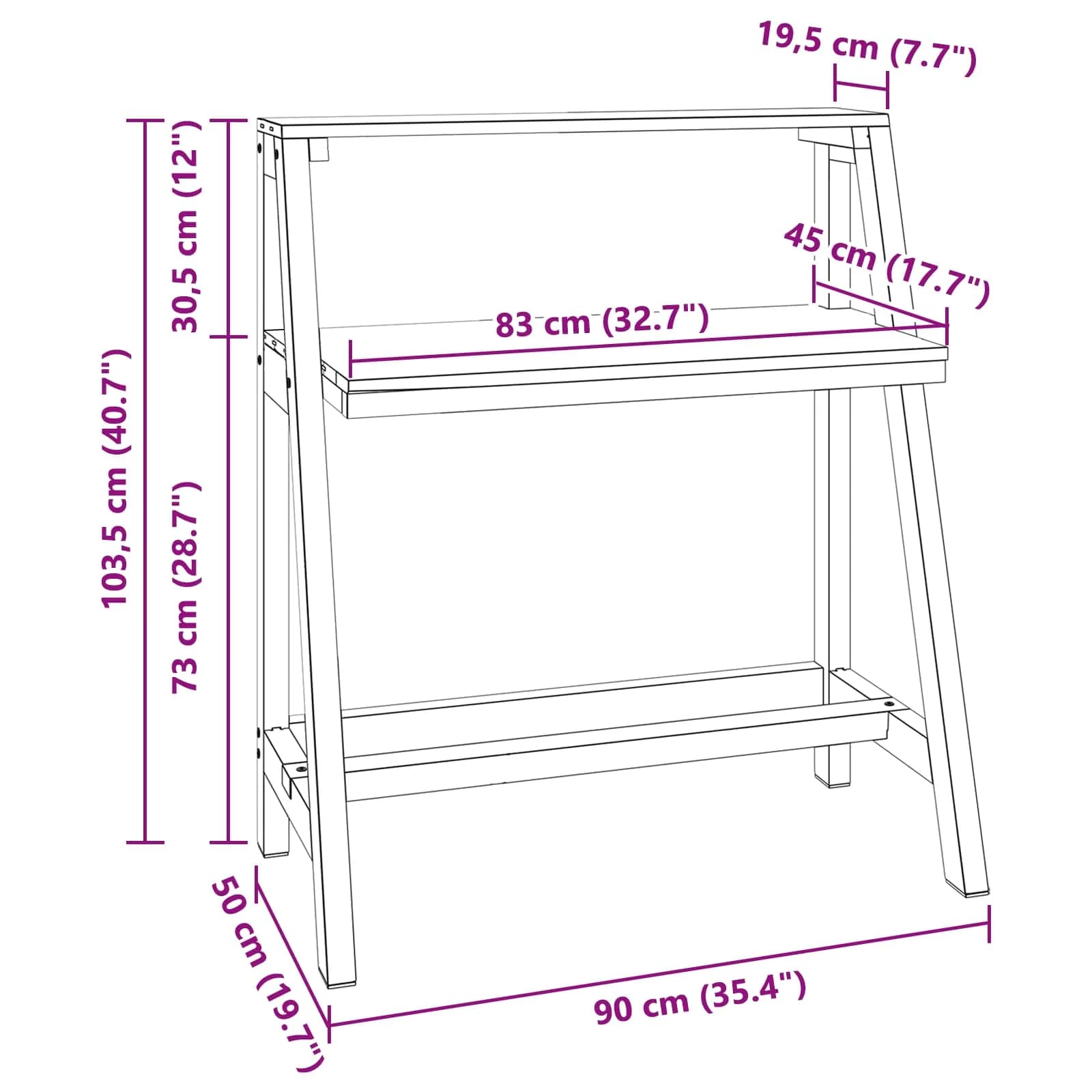 Miza Rjava 90 x 50 x 103 cm Trdna obnovljena les - slika 10