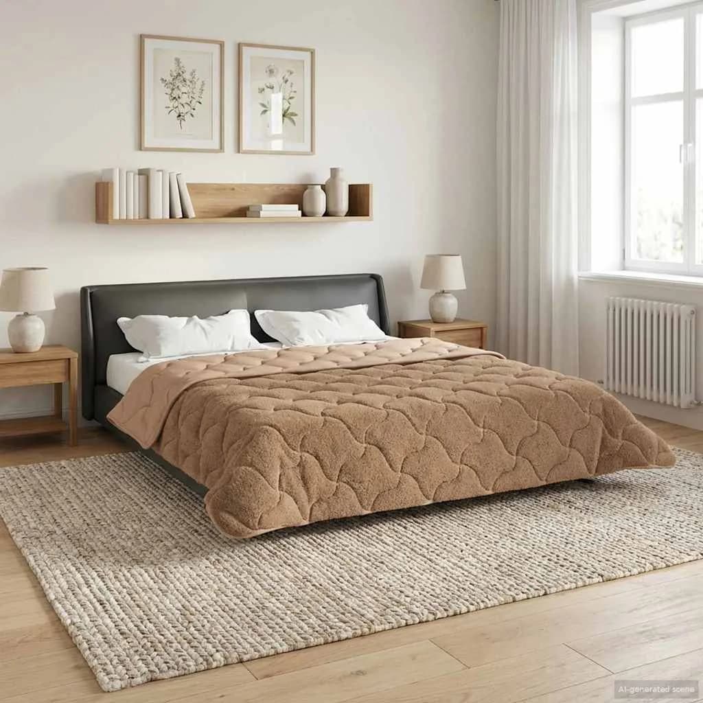 Zimska posteljnina Taupe 240 x 260 cm Mikrofibra in Teddy flis - slika 4