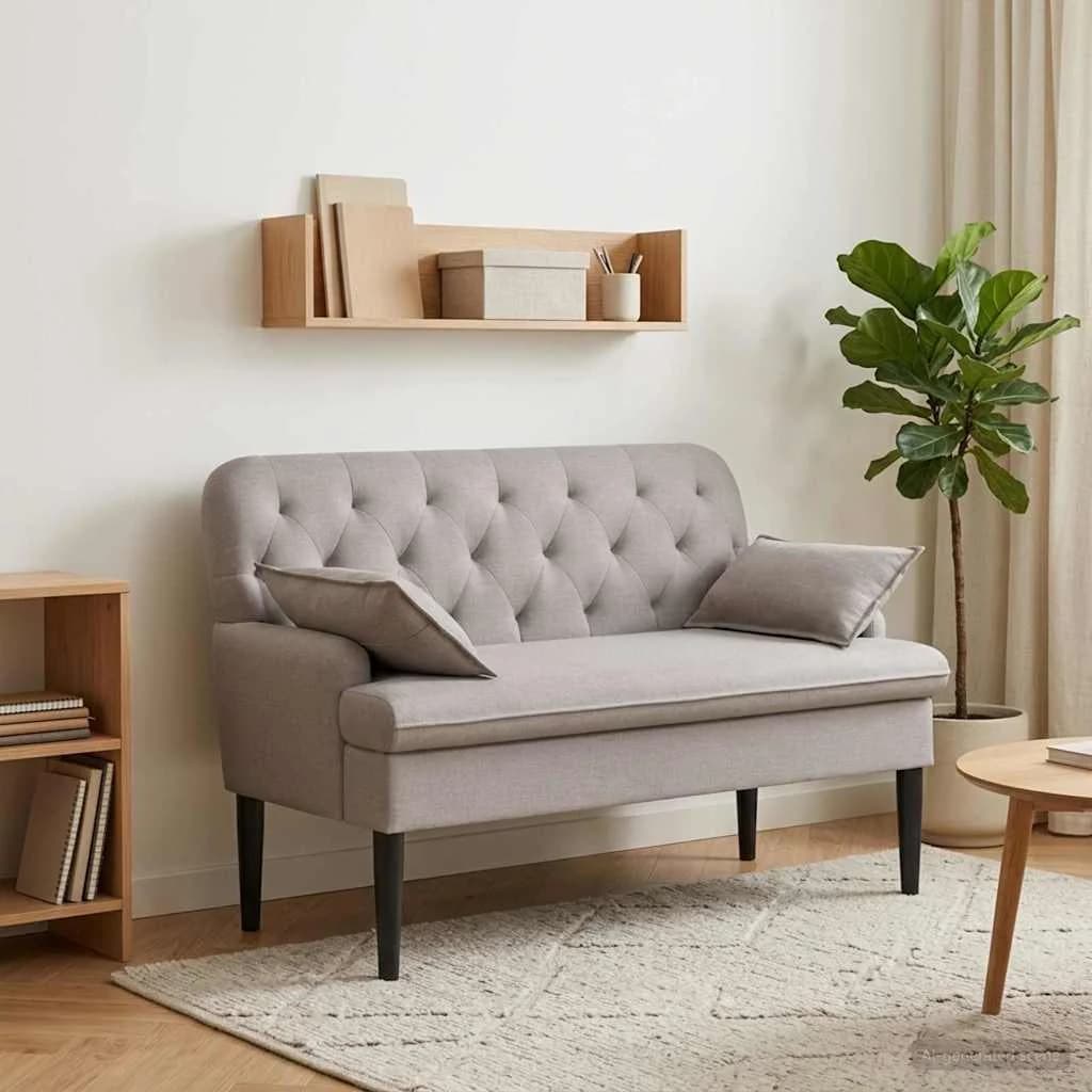 Dvojnica s gumbi Taupe 111 x 68 x 80 cm Blago