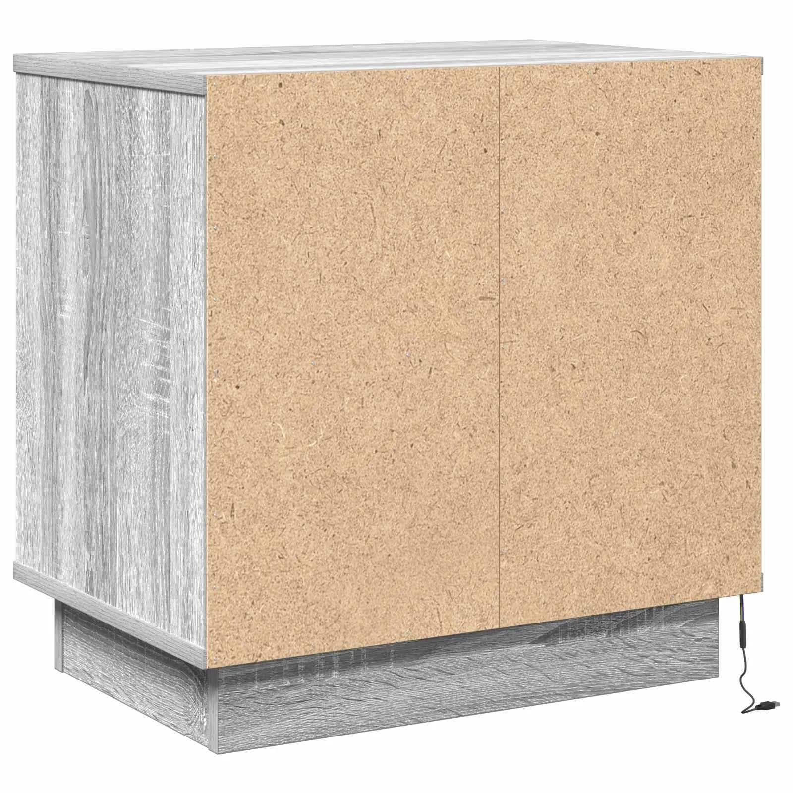 Nočna omarica 2 kos Siva 50 x 34,5 x 50 cm. Inženirski les - slika 6