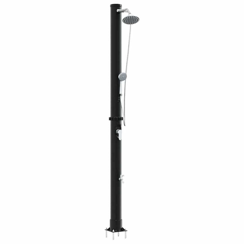 Zunanja sončna prha Črna 217 cm PVC in aluminij - slika 2