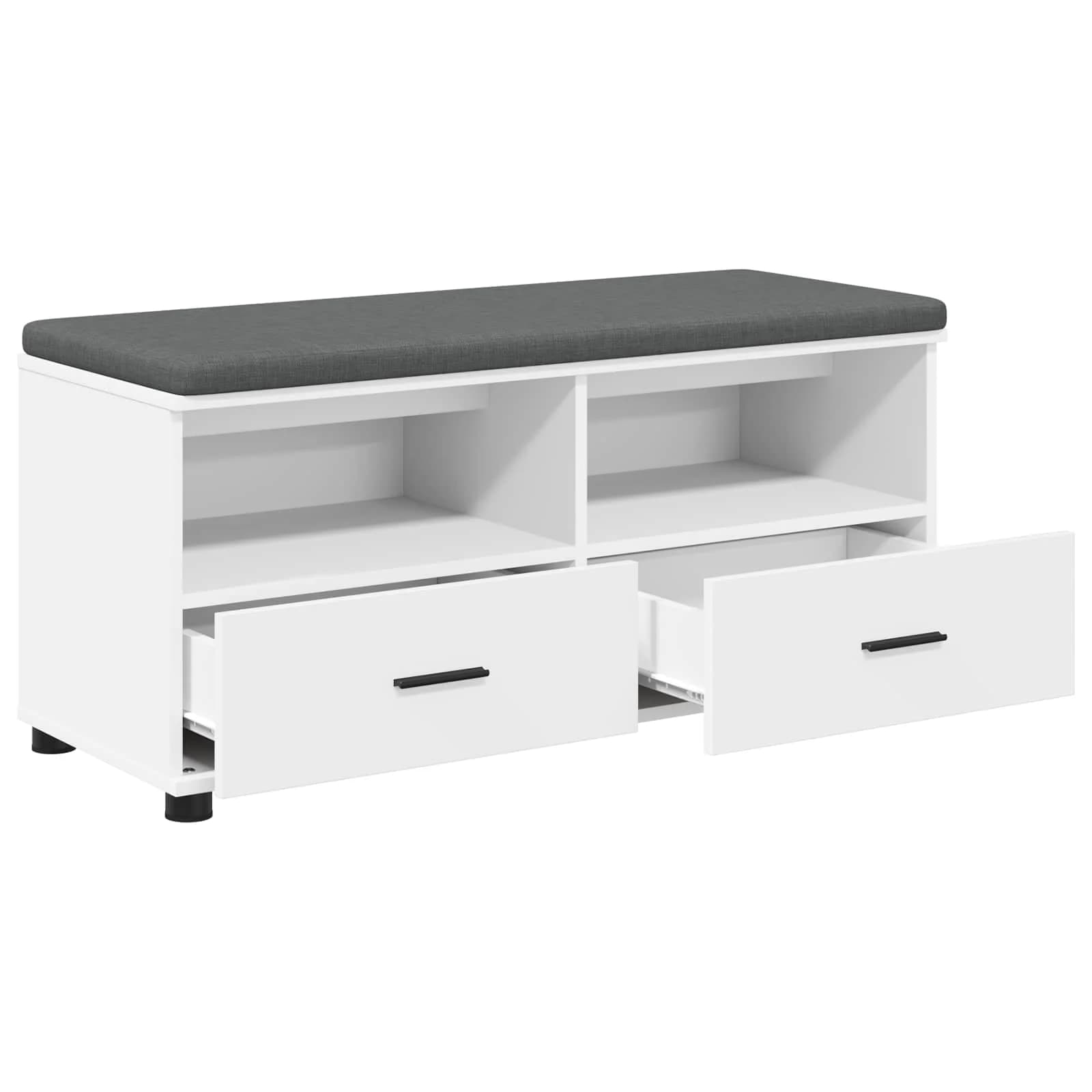 Haldna klop Bela 100 x 38 x 46 cm Oblikovan Les in Tkanina - slika 5