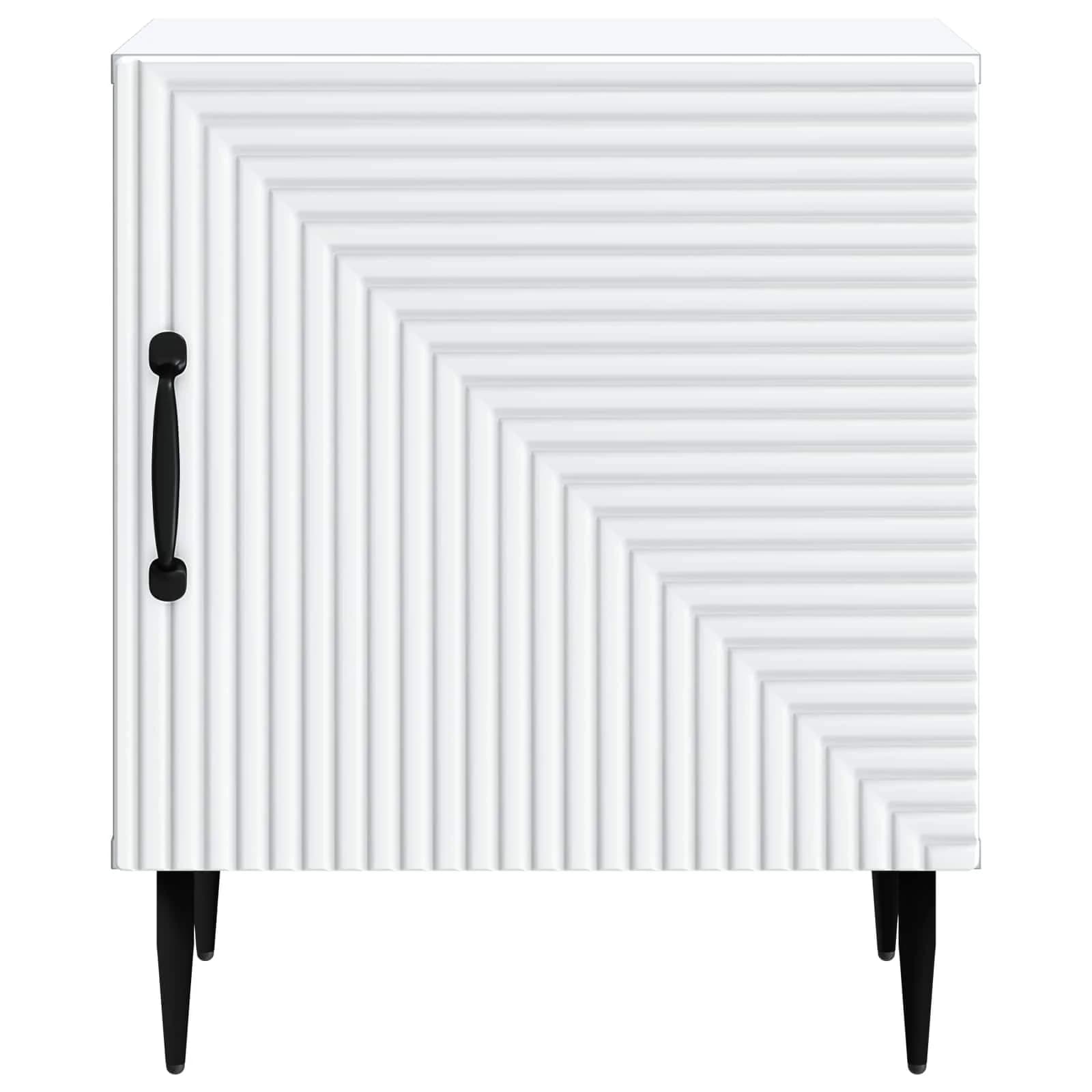 Nočna omarica 2 kos Bela 43 x 34,5 x 50 cm Inženirski les - slika 7