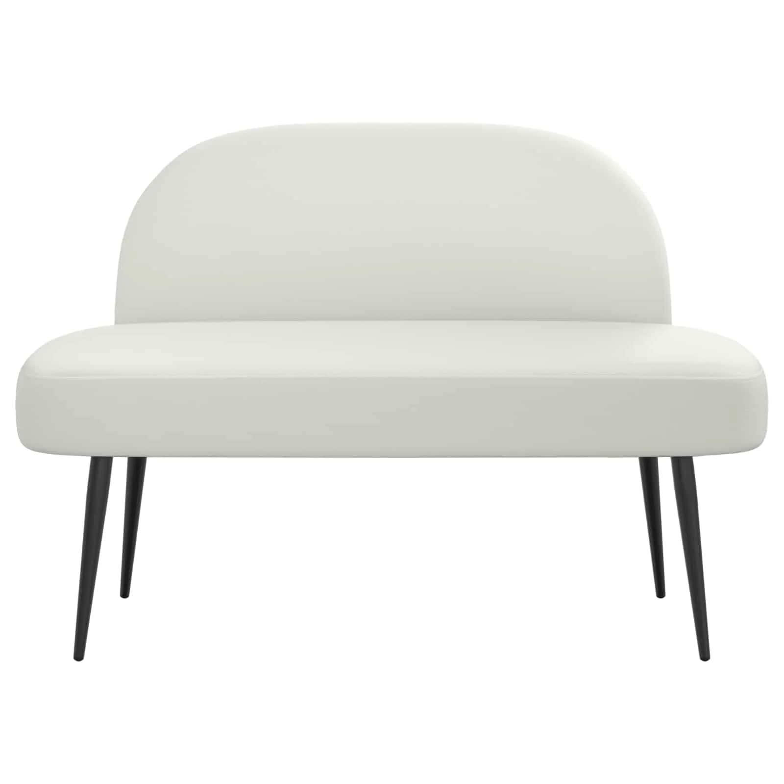 Oblazinjena klop z naslonom Bela 110 x 60 x 76 cm Umetno usnje - slika 3