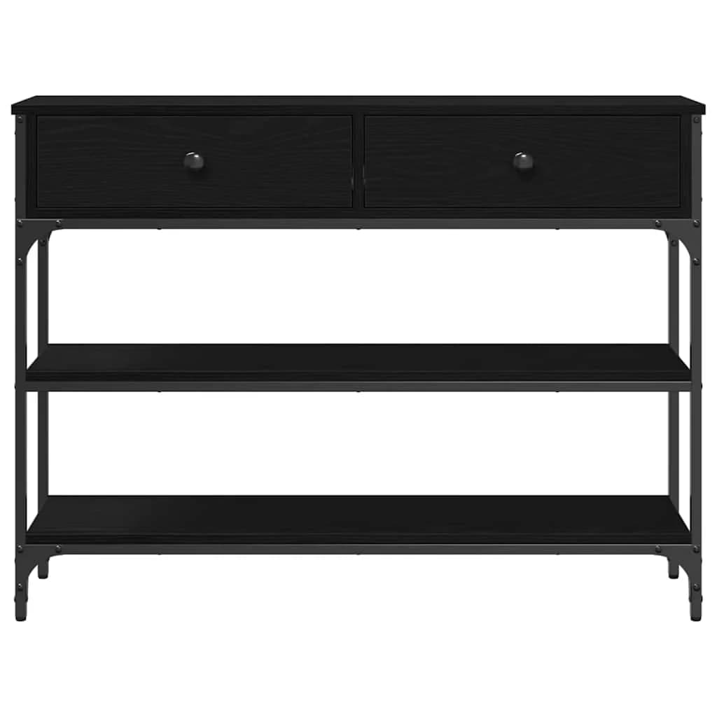 Konzolna miza Črna Orehovina 100 x 25 x 75 cm Inženirski les - slika 6