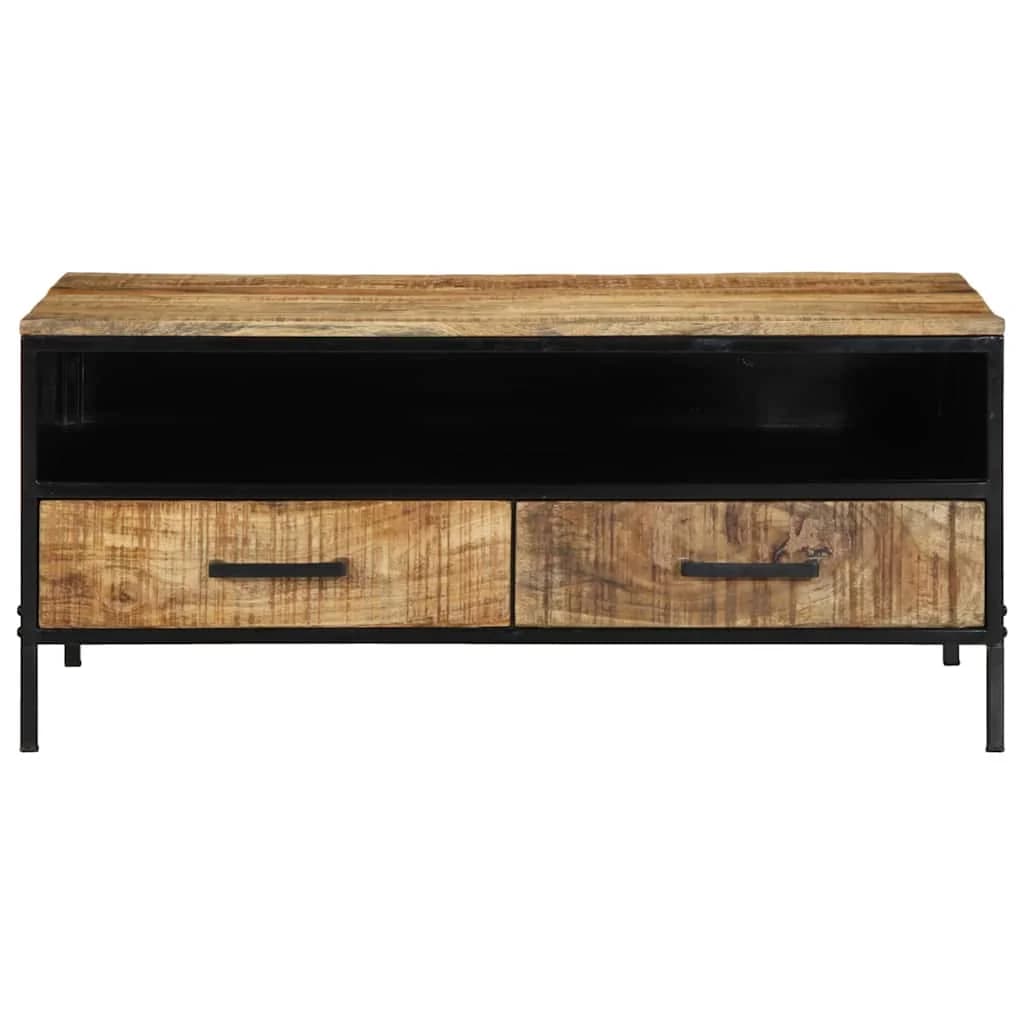 Klubska miza Rjava 90 x 50 x 40 cm Trdna mango les in kovina - slika 5