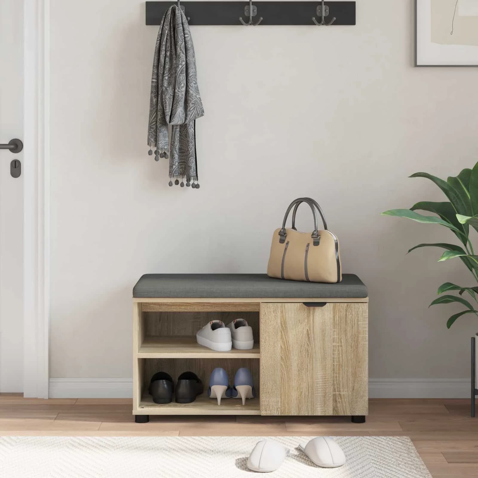 Haldna klop z blazino s polico Sonoma hrast 80 x 38 x 46 cm - slika 4