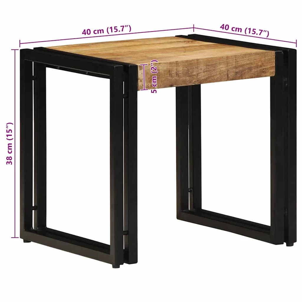 Klubska miza Rjava 40 x 40 x 38 cm Masiven les manga - slika 11