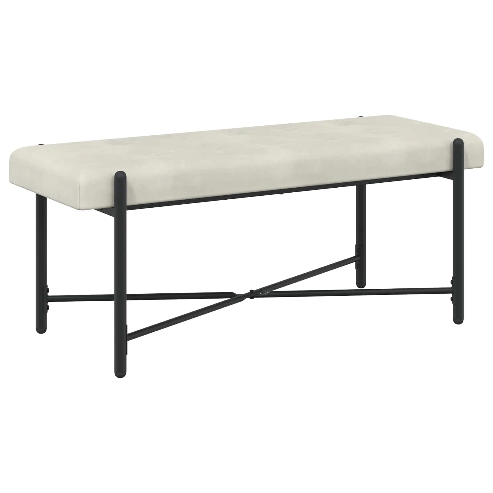 Klubska klop z gumbi in vzglavniki Krem 110 x 40 x 46 cm Žamet - slika 6