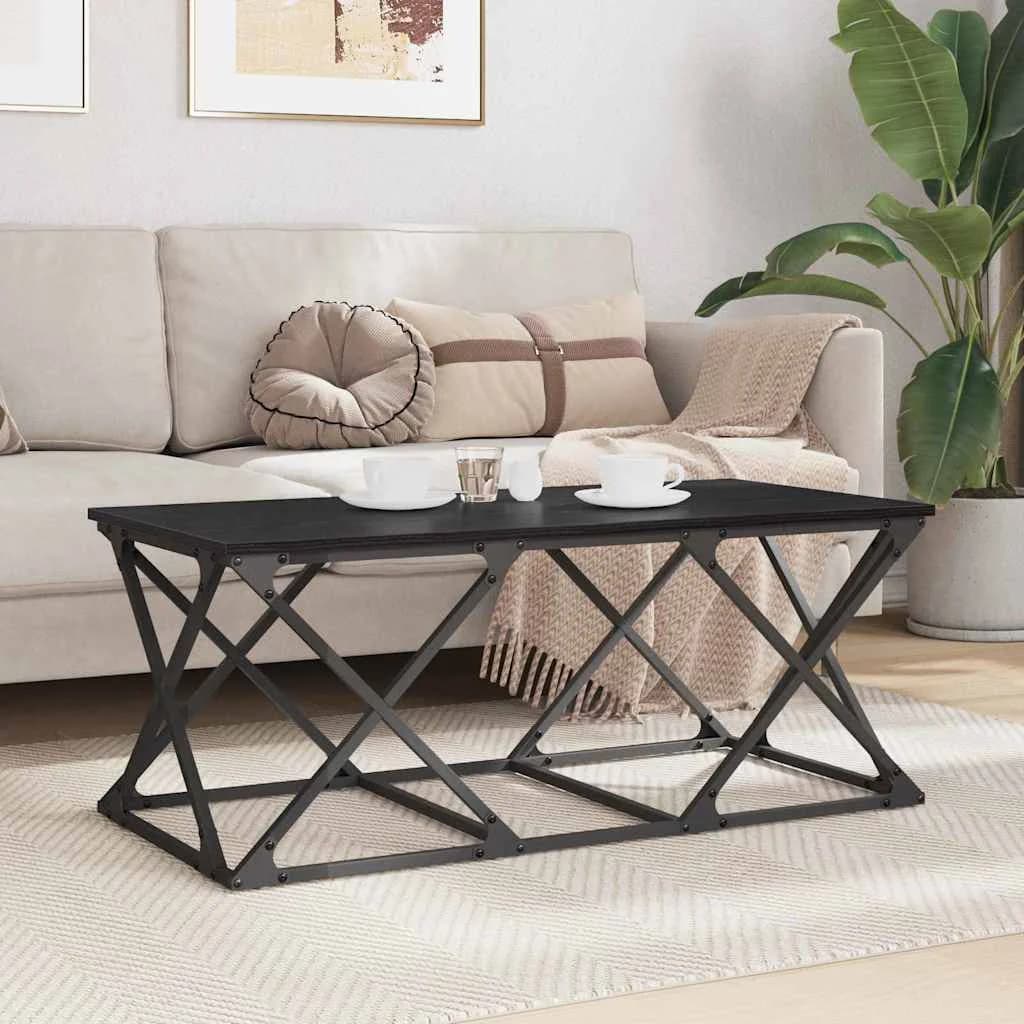Klubska miza Črna Orehovina 100 x 49 x 40 cm Inženirski les - slika 4