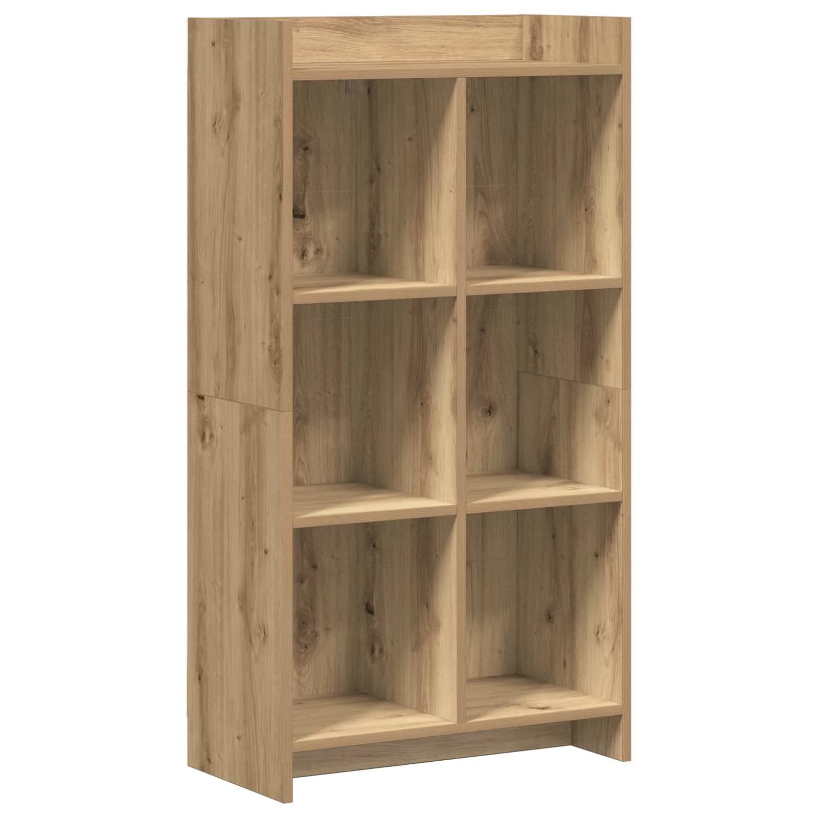 Knjižna omara 6 nivojev 59 x 30 x 111 cm Inženirski les - slika 2