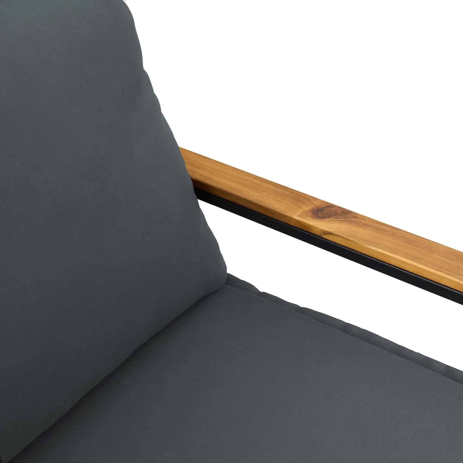 klop z blazino Siva in temno siva 115 x 65 x 72 cm Ratan - slika 8