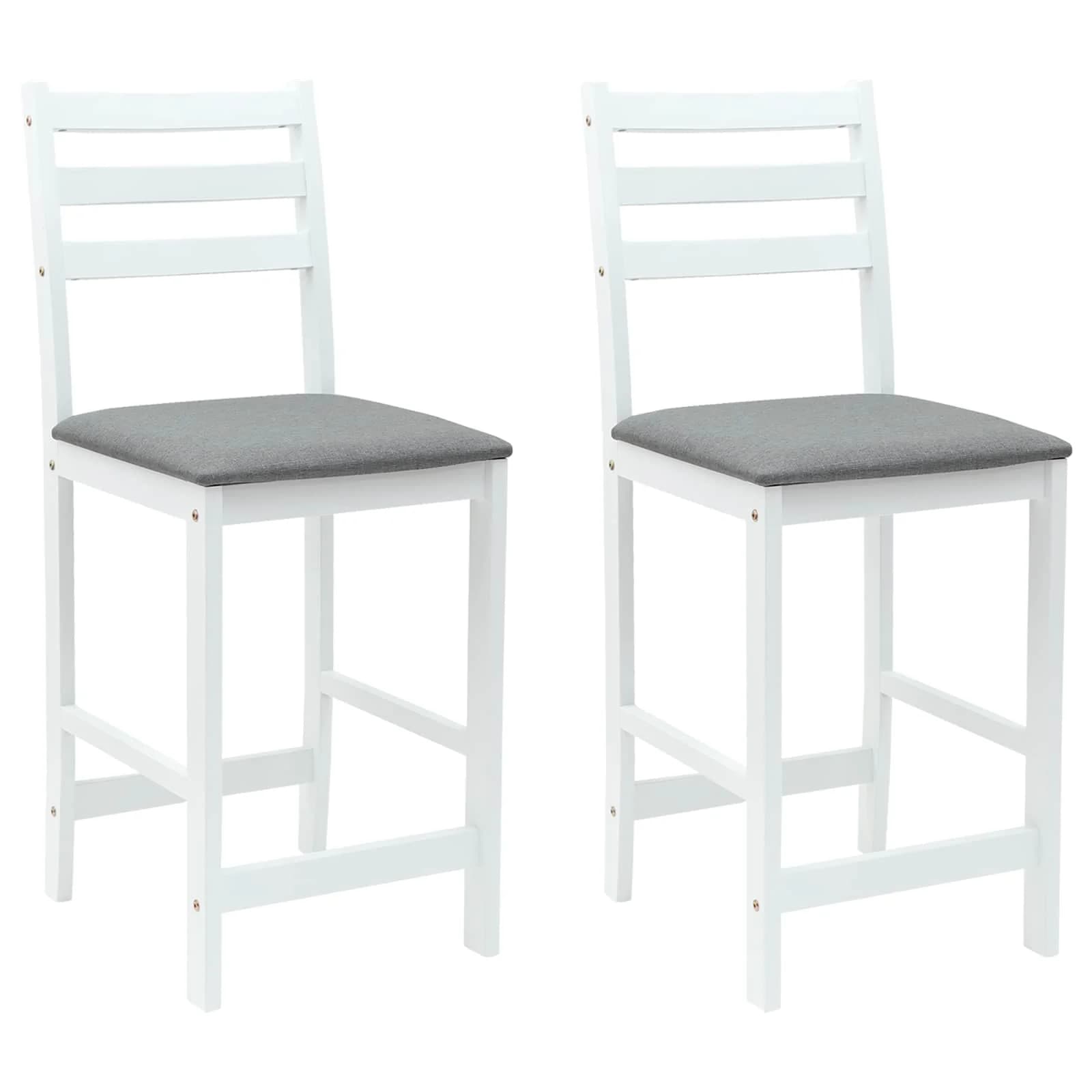 Jedilni stoli 2 kos Masivno gumovo les Bela 40 x 47,5 x 99,5 cm - slika 2