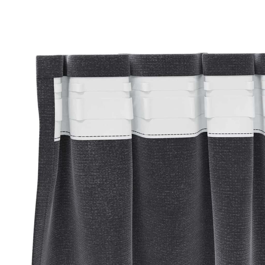 Zatemnitvene zavese 2 kos Temno siva 140 x 245 cm Žamet - slika 5