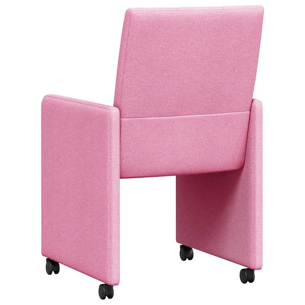 Jedilni stoli s kolesi 2 kos blago Roza 58 x 65 x 94 cm - slika 6