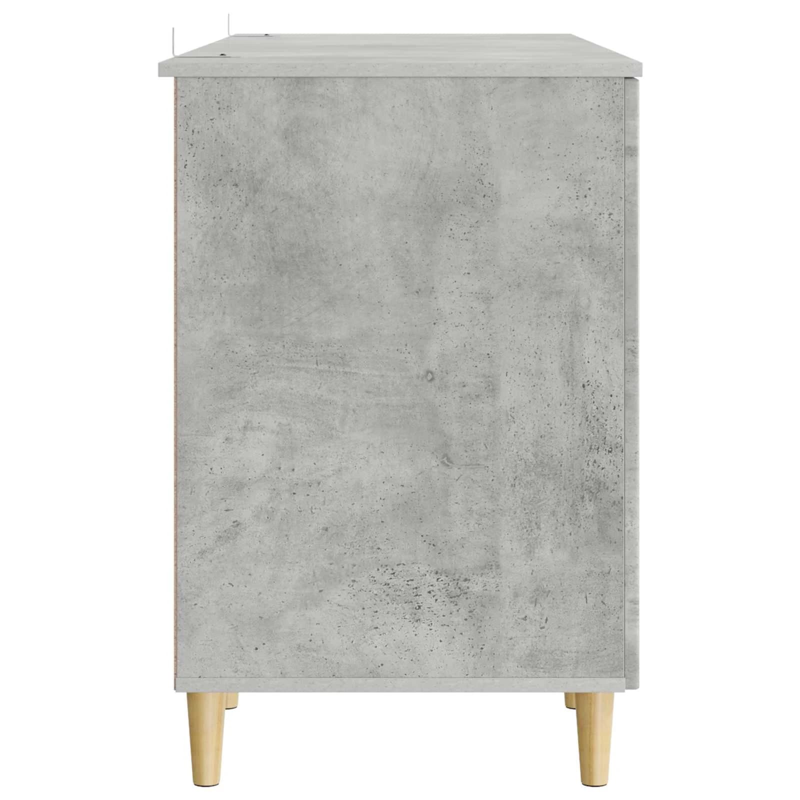 Miza s polico Betonsko siva 142,5 x 50 x 75 cm Inženirski les - slika 6