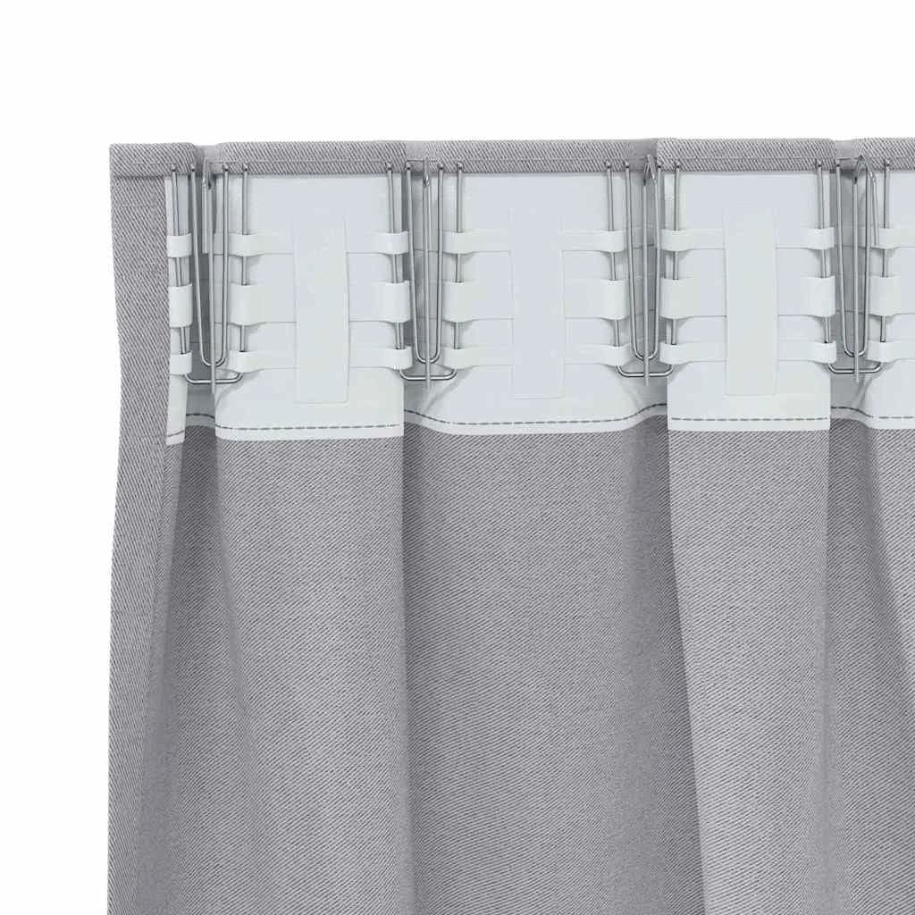 Zavese za zatemnitev z obroči 2 kos Kovinsko siva 245 x 140 cm - slika 5