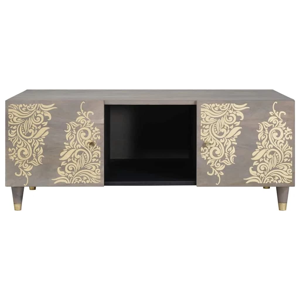 Klubska miza Siva 100 x 54 x 40 cm Masiven les manga - slika 3
