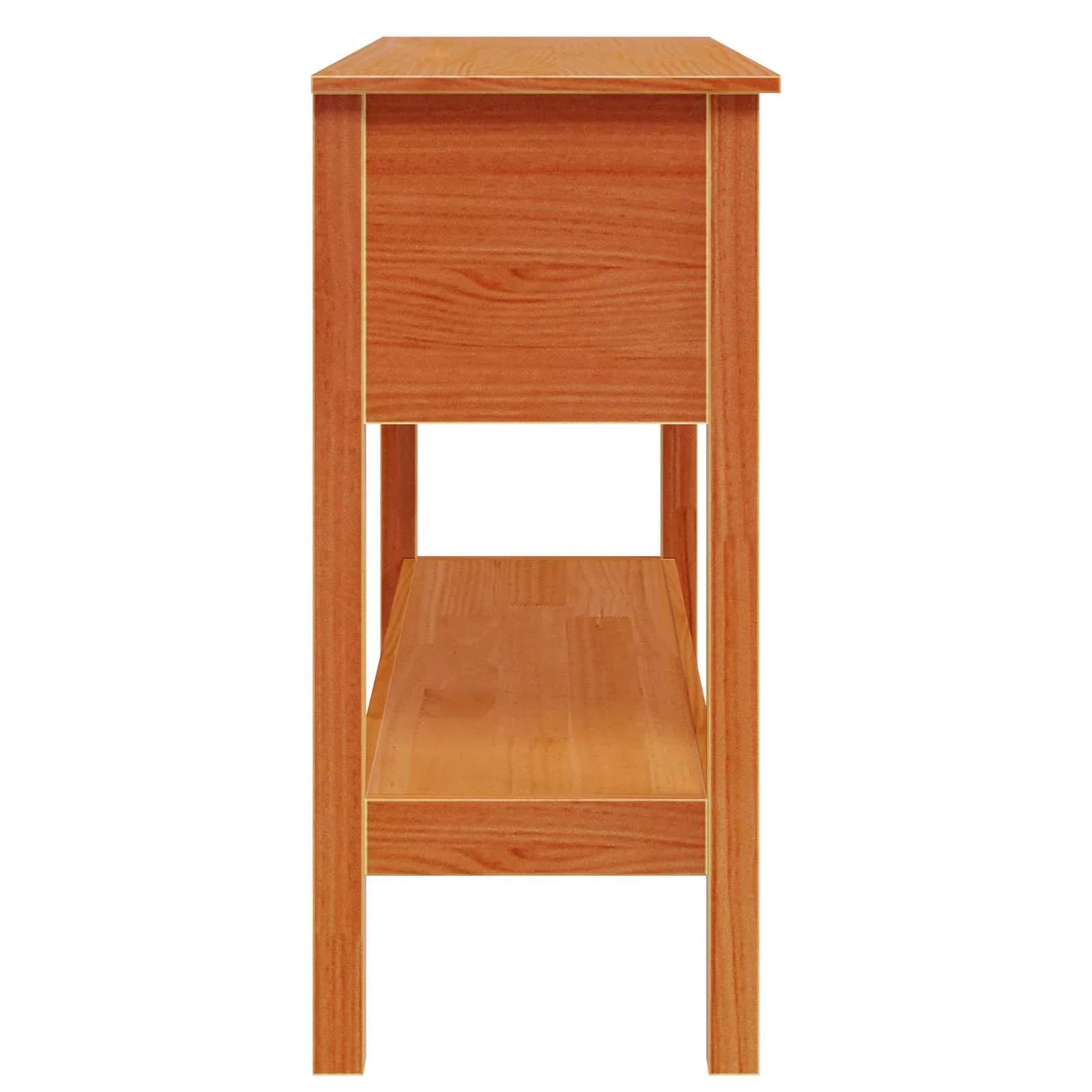 Konzolna miza Voskast rjav 100 x 35 x 75 cm Trdna borova les - slika 6
