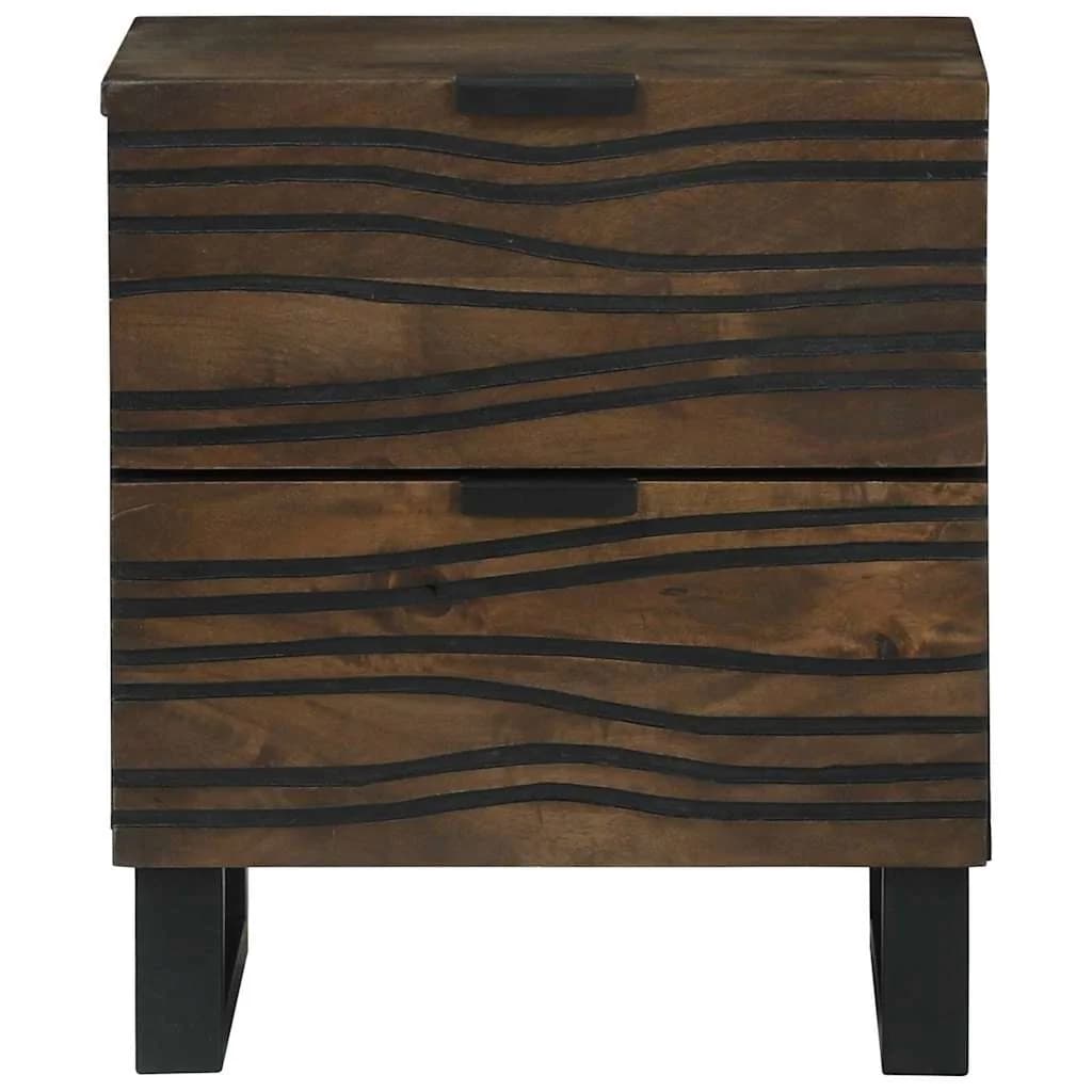Nočna omarica 2 kos Oreh 40 x 33 x 46 cm Inženirski les - slika 5