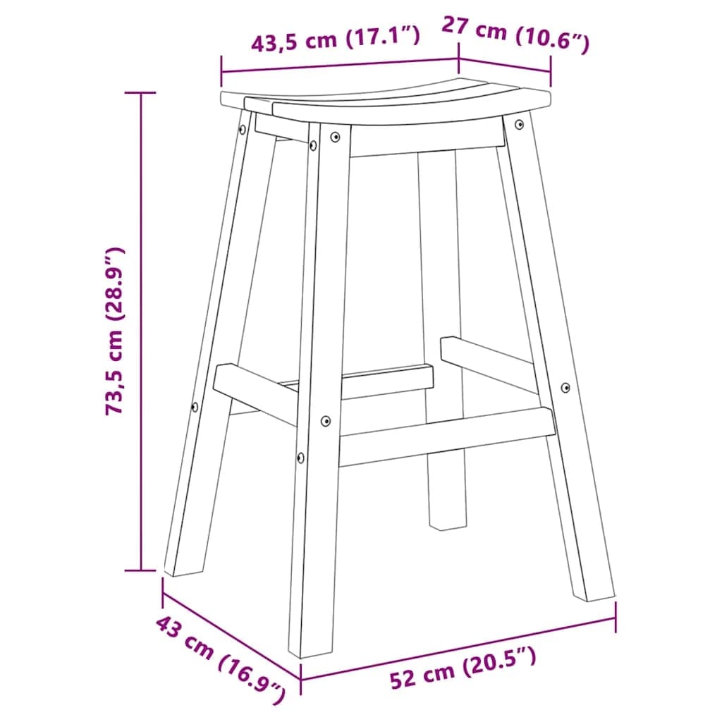 Barski stol 2 kos Bela 52 x 43 x 73,5 cm HDPE - slika 10