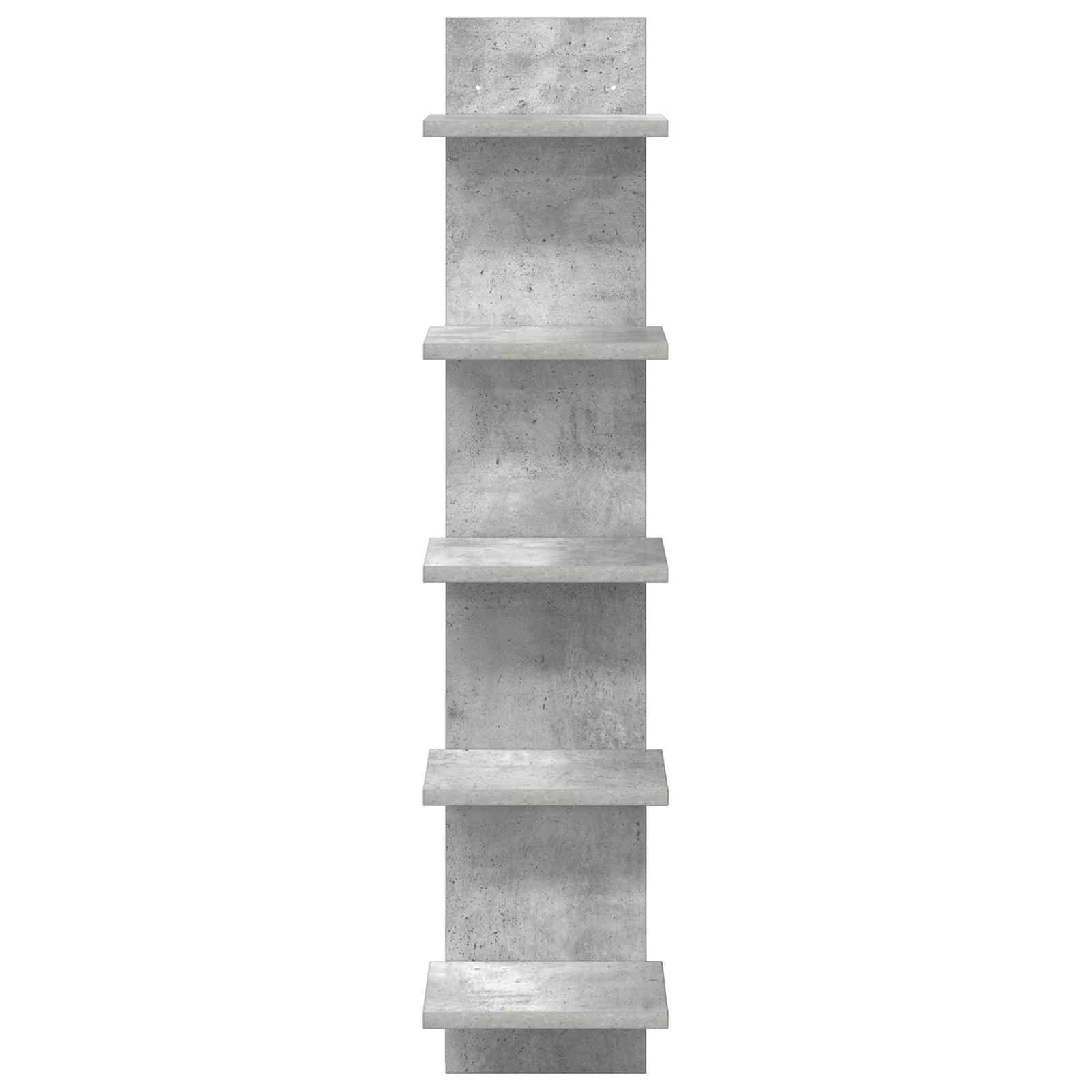 Stenska polica Betonsko siva 22 x 15 x 100 cm Inženirski les - slika 4