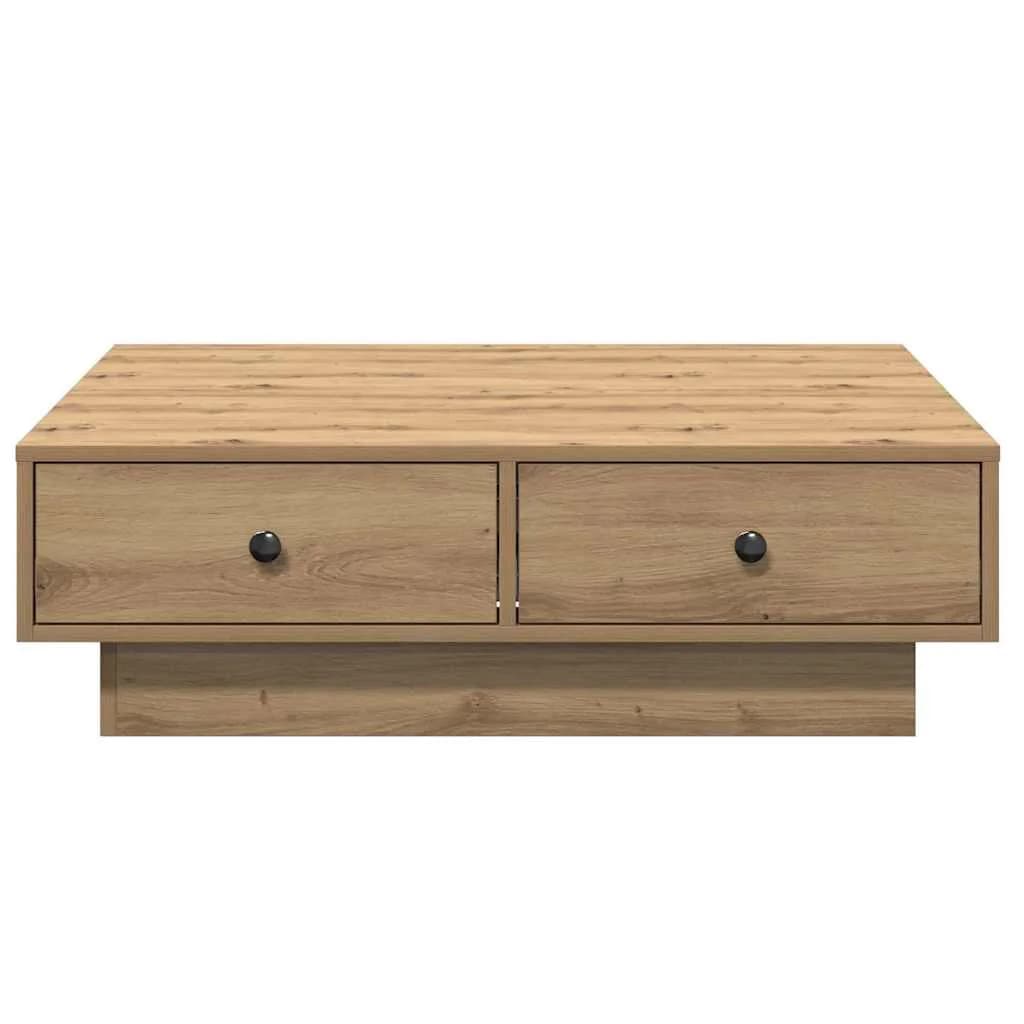 Klubska miza Umetni hrast 90 x 90 x 28 cm Inženirski les - slika 5