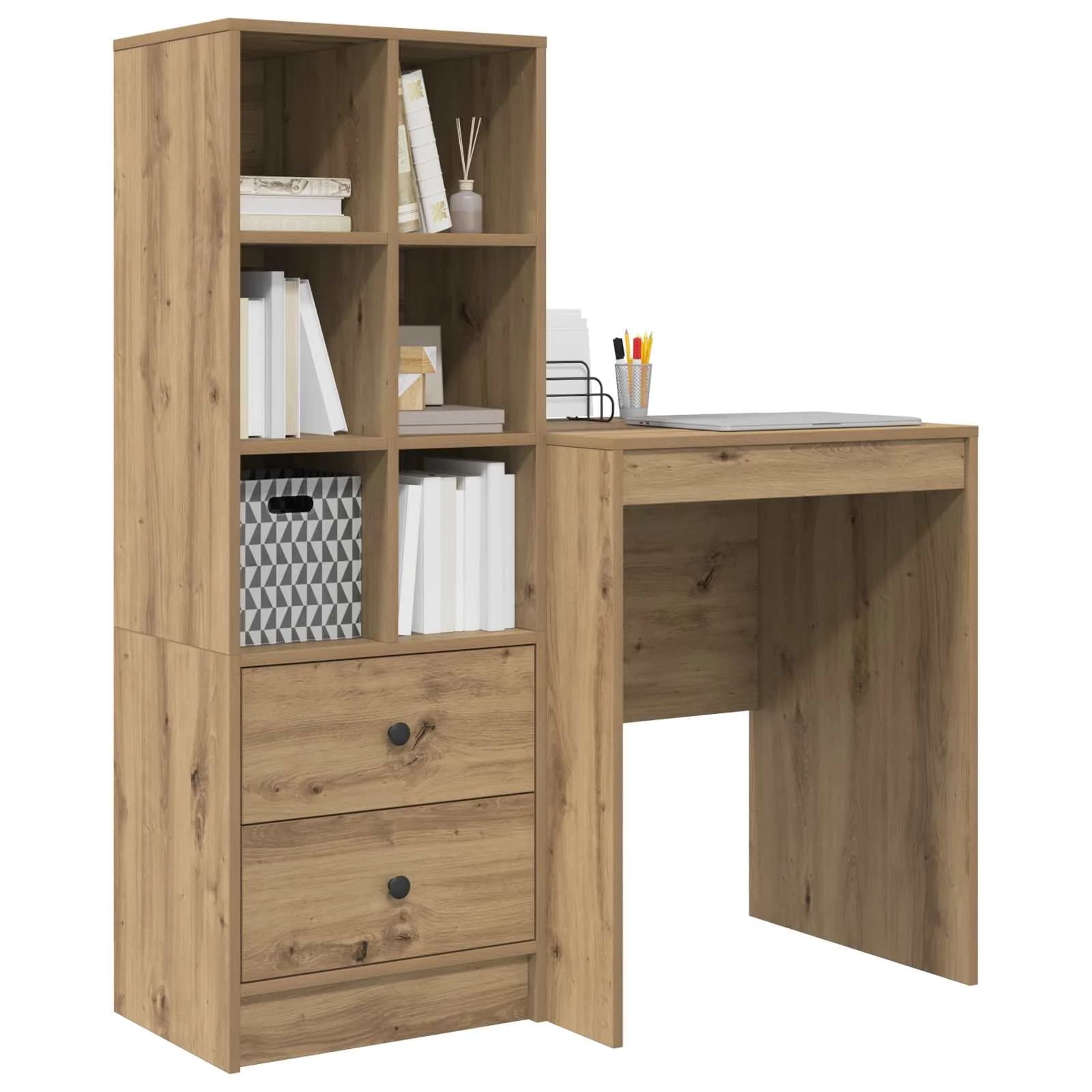 Miza Umetni hrast 105,5 x 50 x 127 cm 2 kos - slika 3