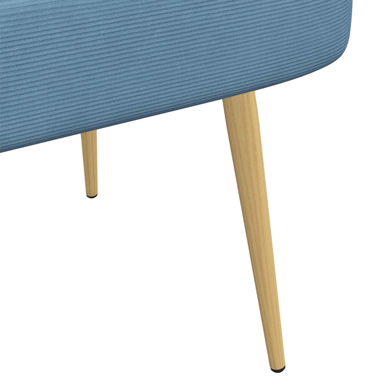 Oblazinjena klop z naslonom Modra 110 x 60 x 76 cm - slika 6