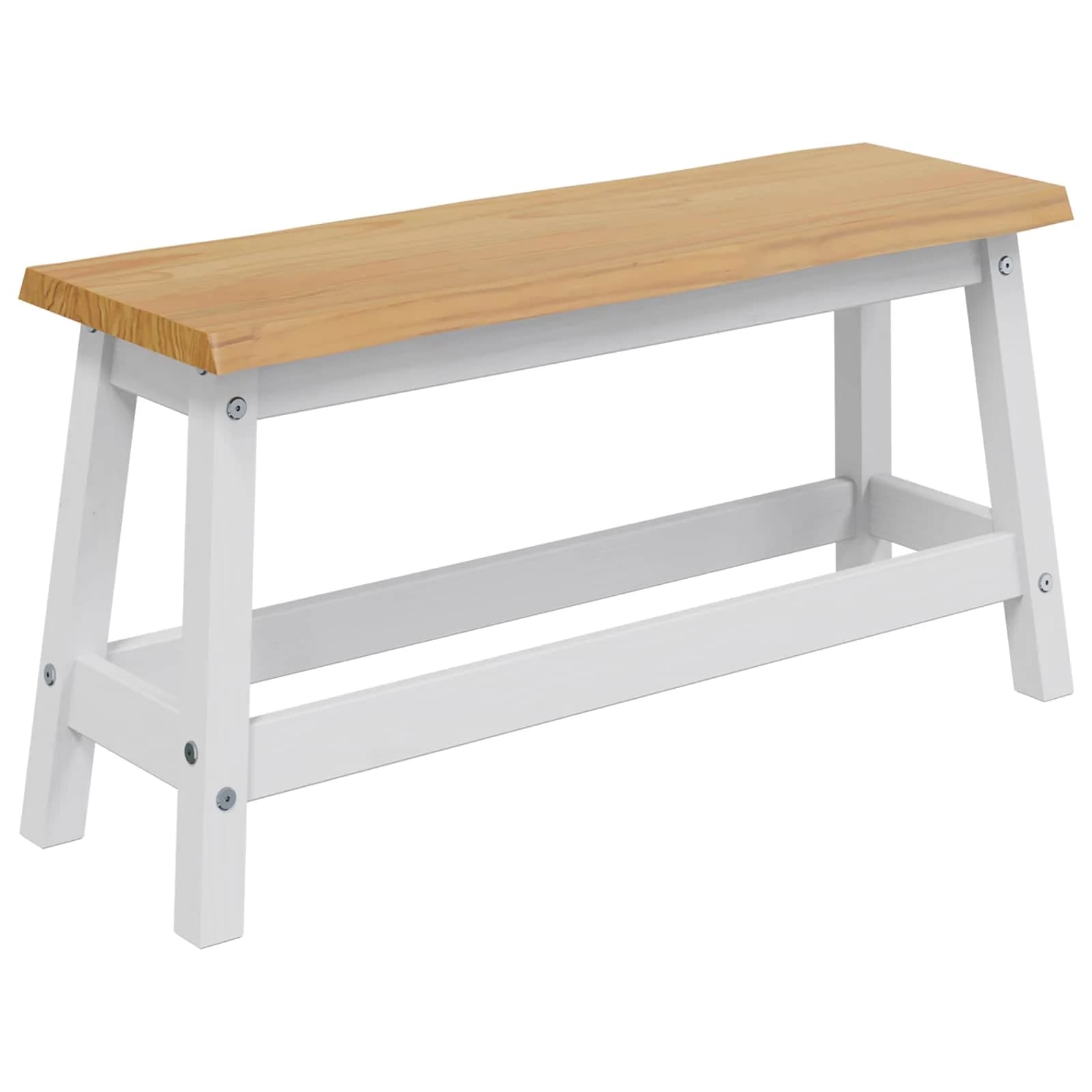 Jedilna klop EKAI Bela 91,5 x 29 x 45,5 cm Trdna borovina - slika 2
