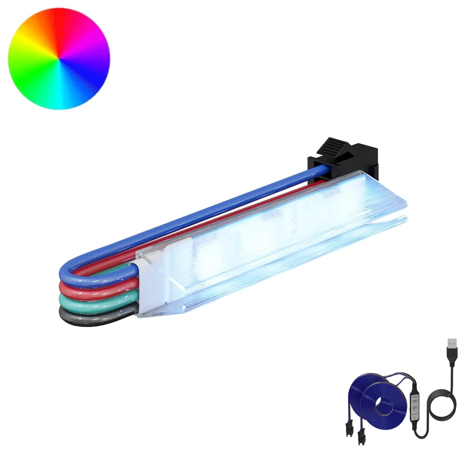 LED trak 2 kos Črna in večbarvna Baker in plastika