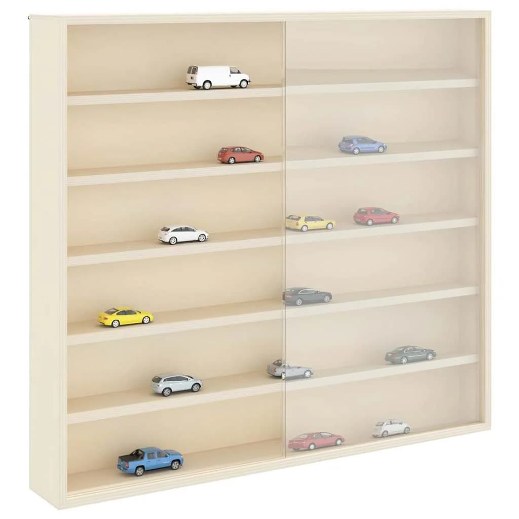 Stenska vitrina s polico Bež 60 x 8,5 x 54 cm Vezani les - slika 3