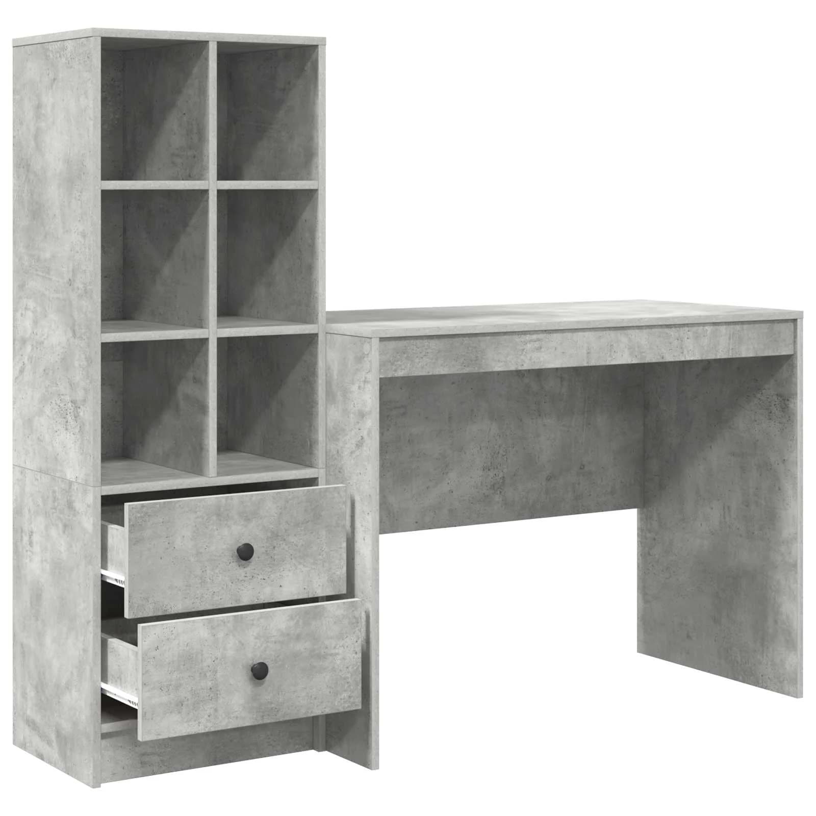 Miza Betonsko siva 145.5 x 50 x 127 cm 2 kos - slika 7