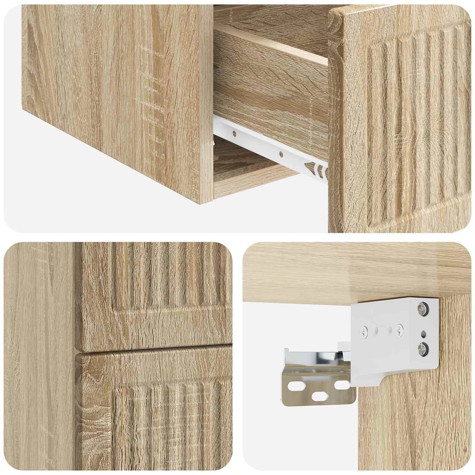 Stenski nočni omarici 2 kos Sonoma hrast 33 x 34,5 x 40 cm - slika 10
