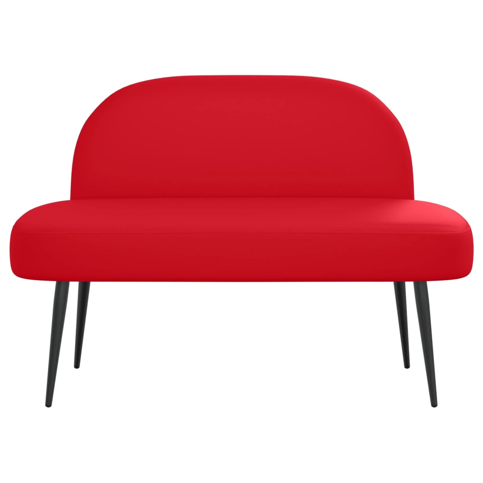 Oblazinjena klop z naslonom Rdeča 110 x 60 x 76 cm Umetno usnje - slika 3