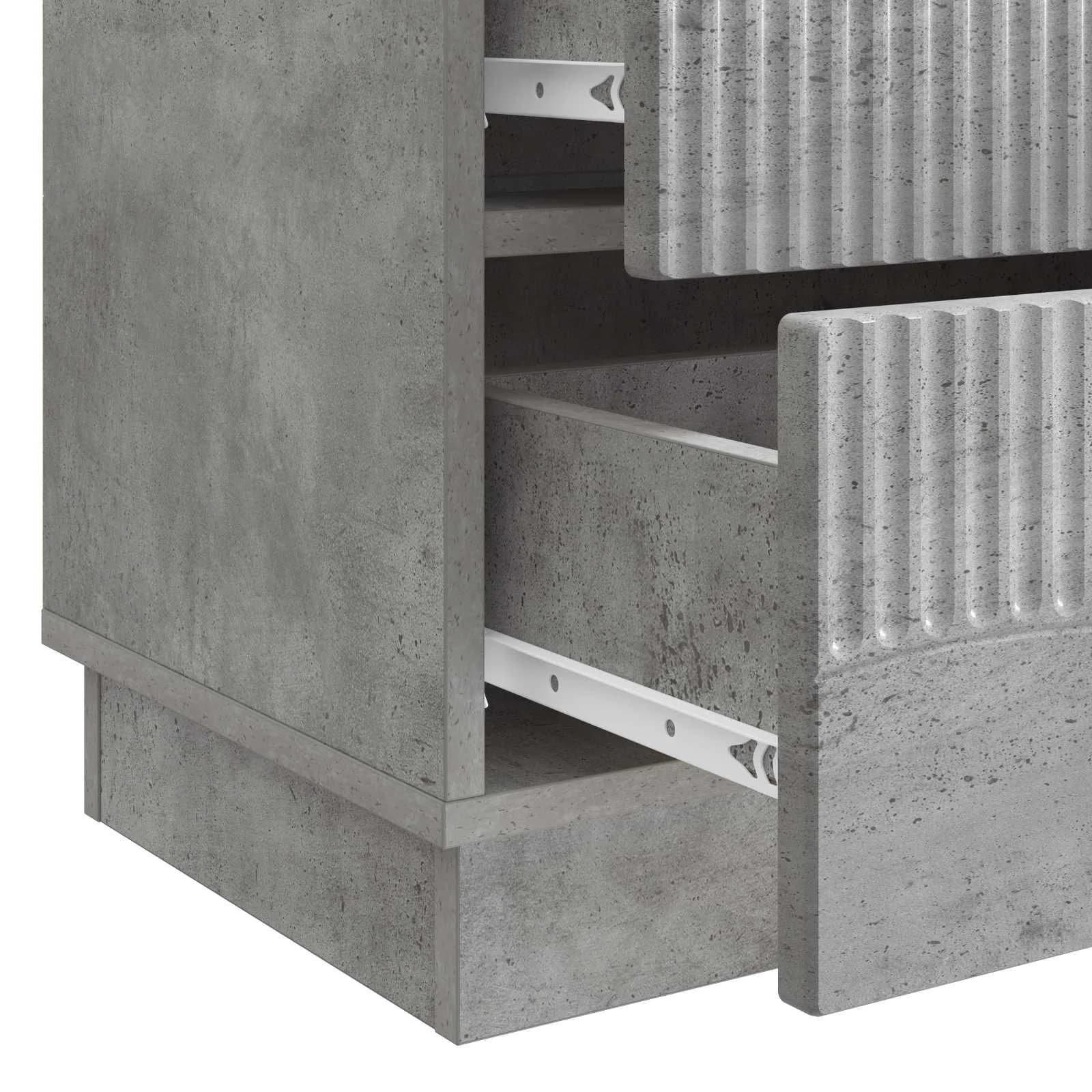 Nočna omarica Betonsko siva 62 x 34,5 x 44,5 cm Inženirski les - slika 9