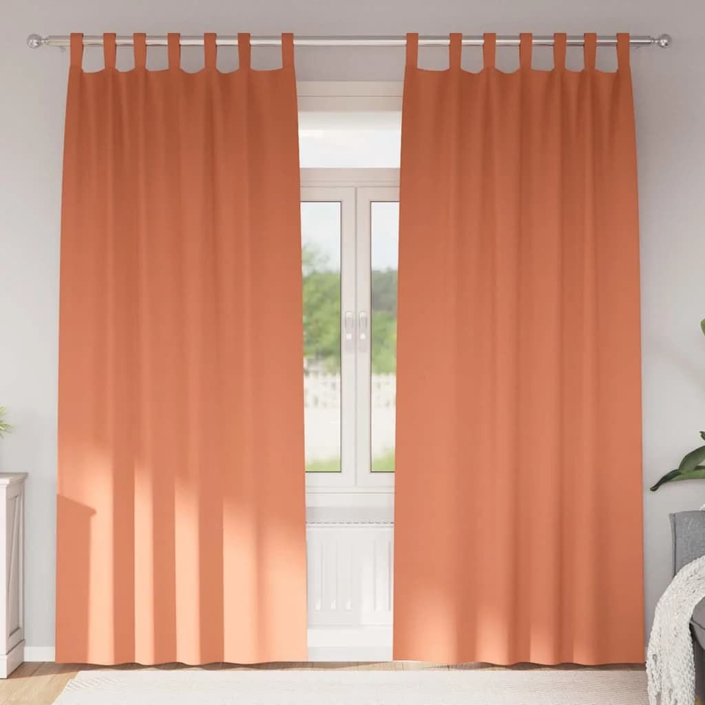 Zavese za zatemnitev z obroči 2 kos Terakota 245 x 140 cm