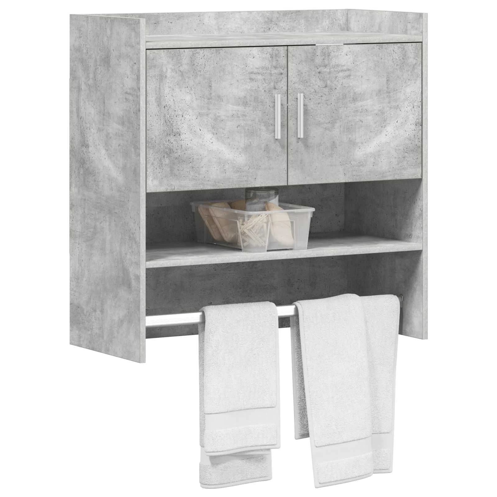 Stenska polica Montaža za steno Betonsko siva 80 x 36 x 80 cm - slika 3