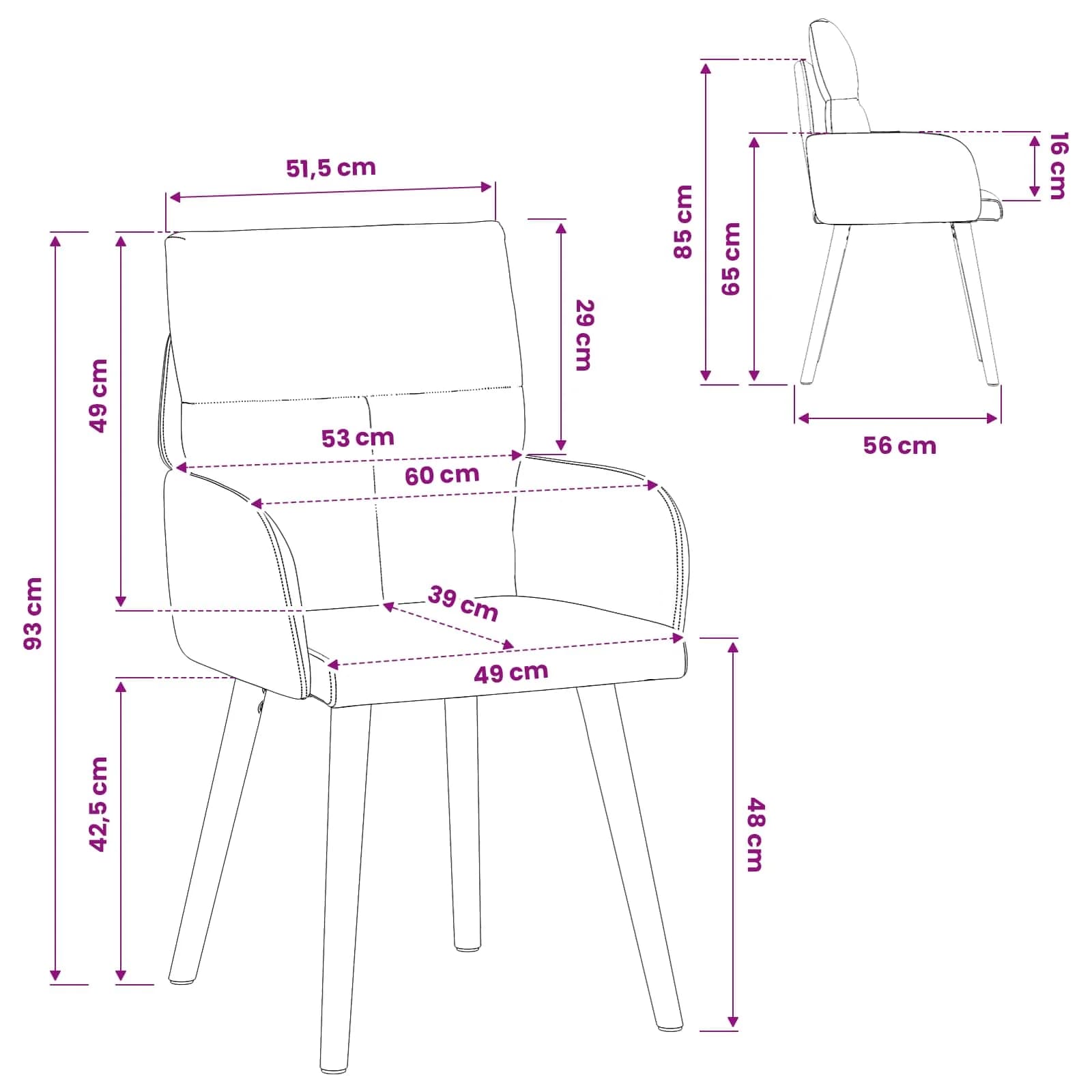 Jedilni stoli 2 kos Blago Taupe 60 x 56 x 96 cm - slika 8