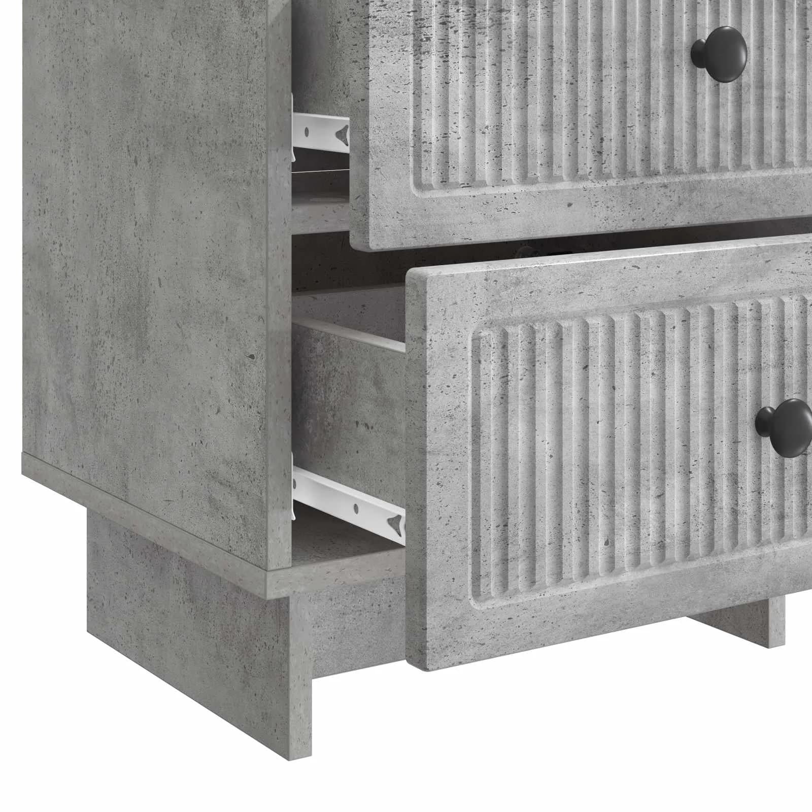 Nočna omarica 2 kos Betonsko siva 43 x 34,5 x 47,5 cm - slika 11