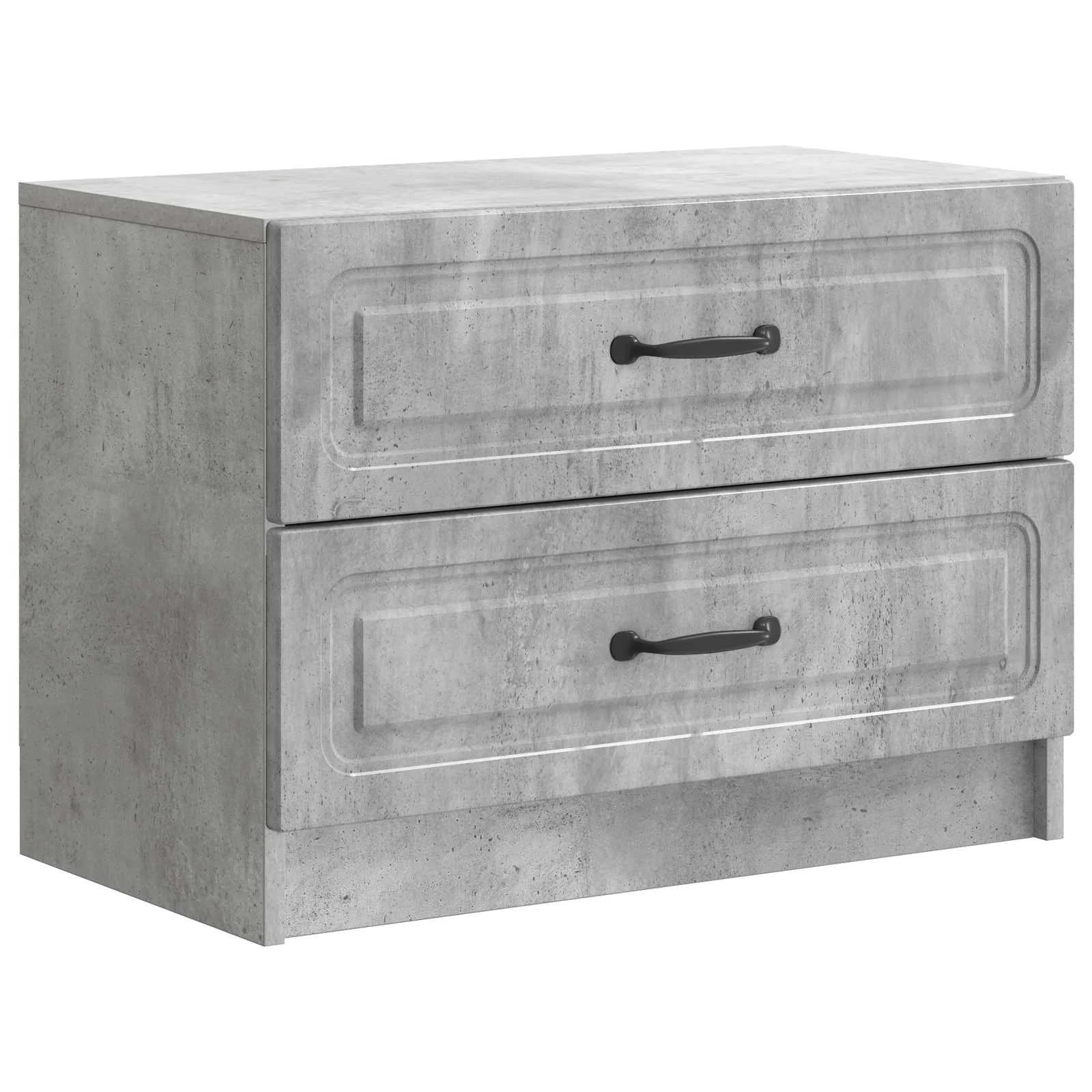 Nočna omarica Betonsko siva 62 x 34,5 x 44,5 cm Inženirski les - slika 2