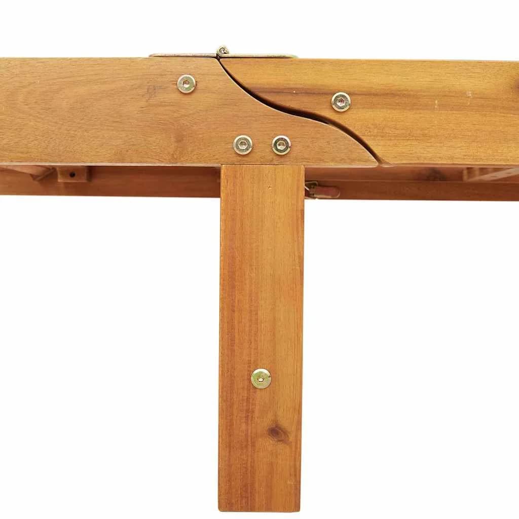 Ležalnik 2 kos Masiven les akacije Rjava - slika 9