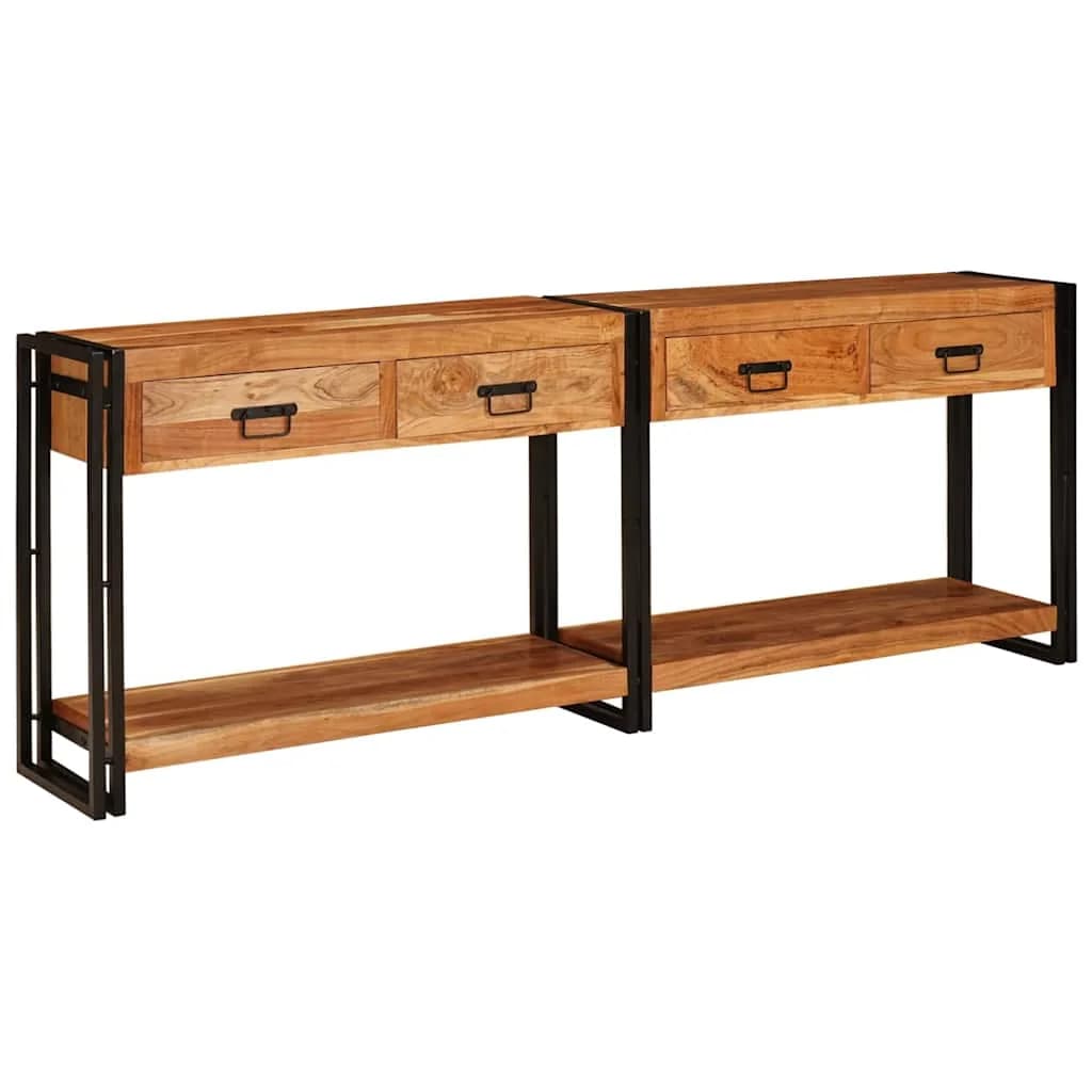 Konzolne mizice 2 kos Rjava 200 x 33 x 75 cm - slika 3