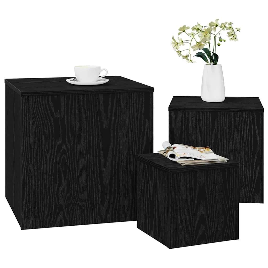 Nesting miza 3 kos Črna Orehovina 45 x 45 x 45 cm - slika 3