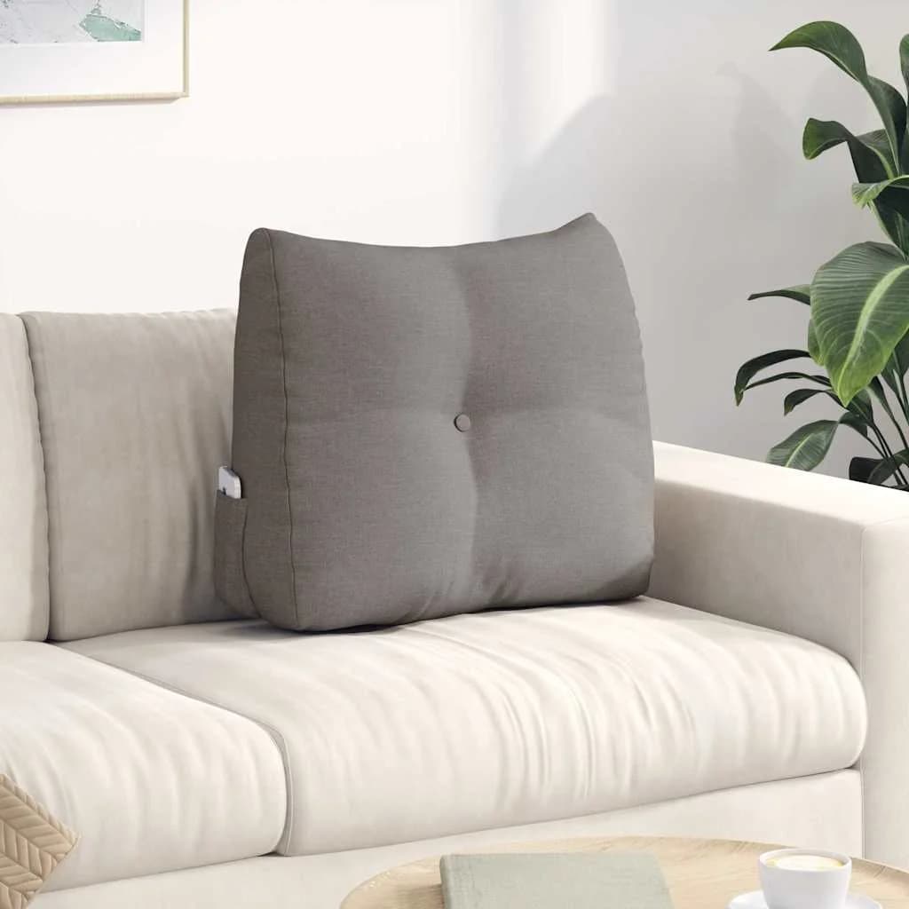 Poglavni vzglavnik Taupe 60 x 24 x 50 cm blago