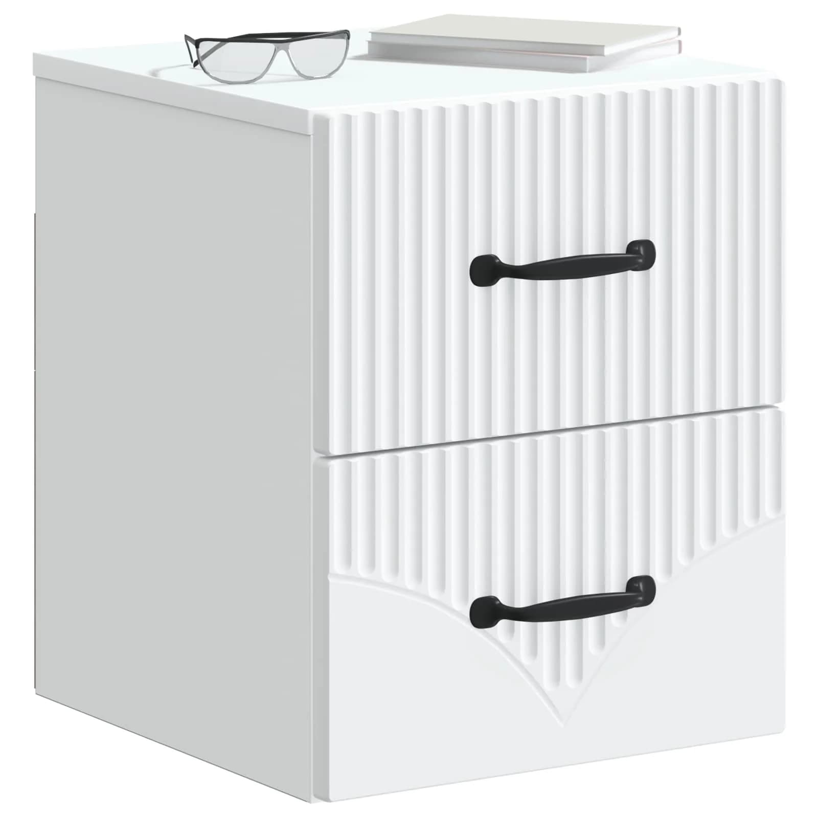 Stenski nočni omarici 2 kos Bela 34,5 x 33 x 40 cm - slika 3